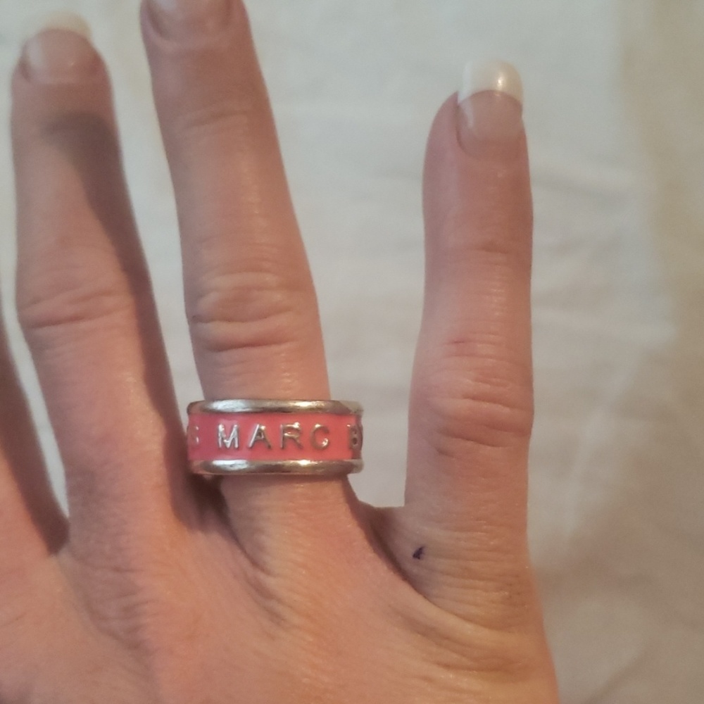 Pink enamel Marc by Marc Jacobs ring